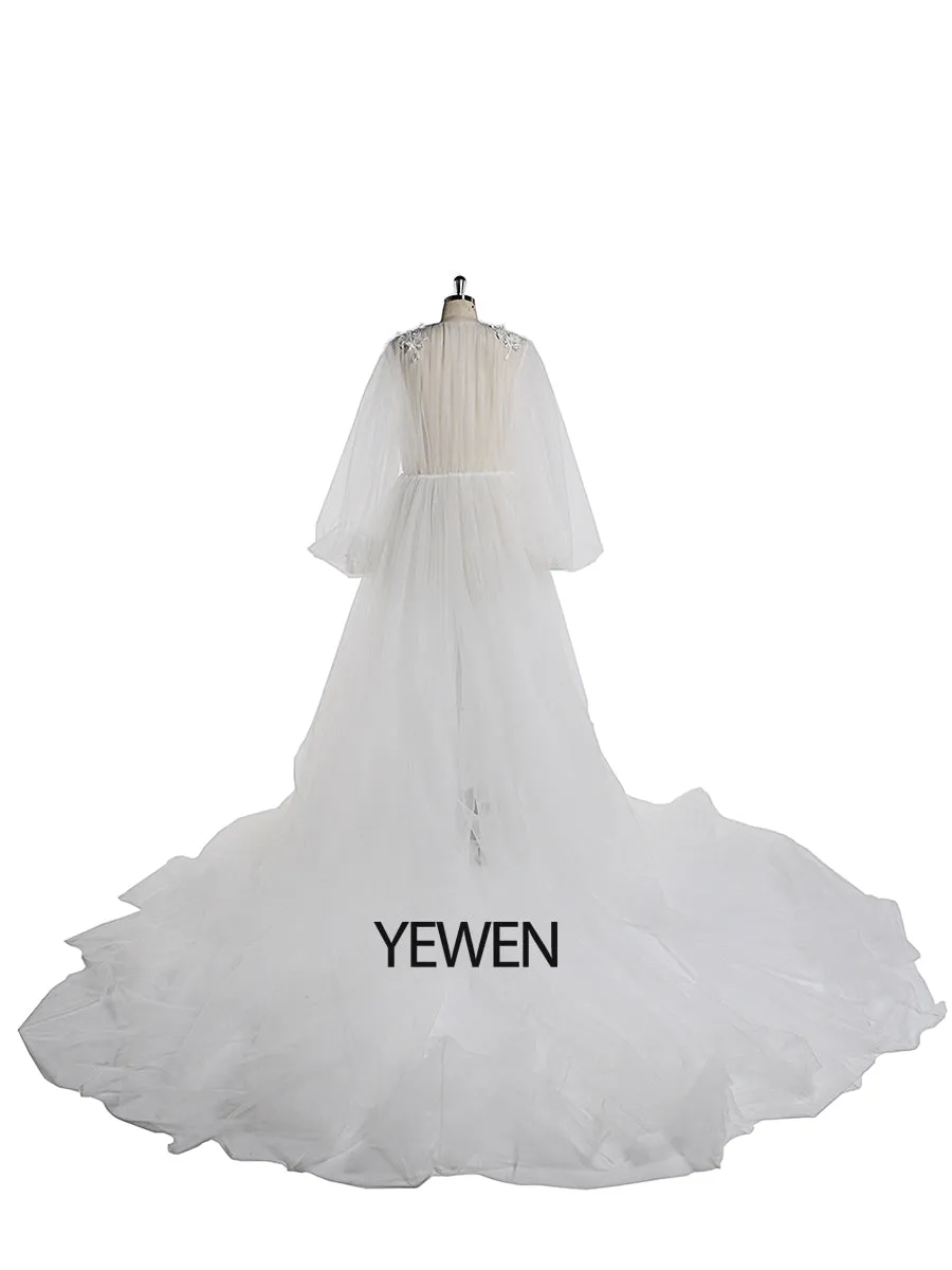 Off White Maternity Dress for Baby Show Photography Dresses Props