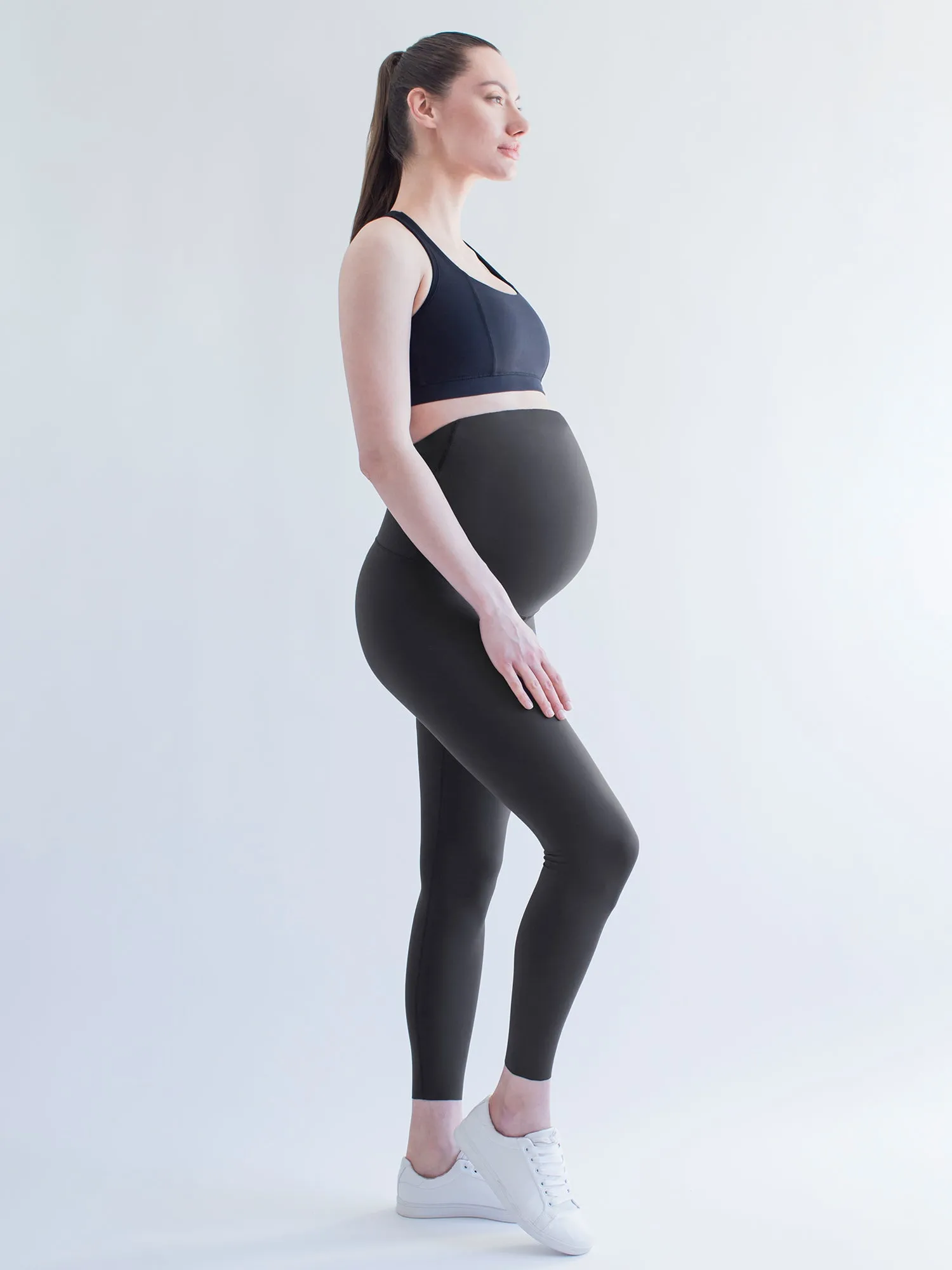 OVER THE BUMP MATERNITY SHAPE PANTS, LIMESTONE