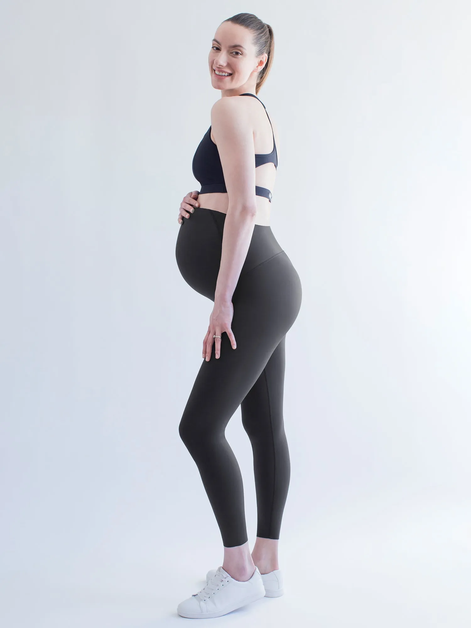 OVER THE BUMP MATERNITY SHAPE PANTS, LIMESTONE