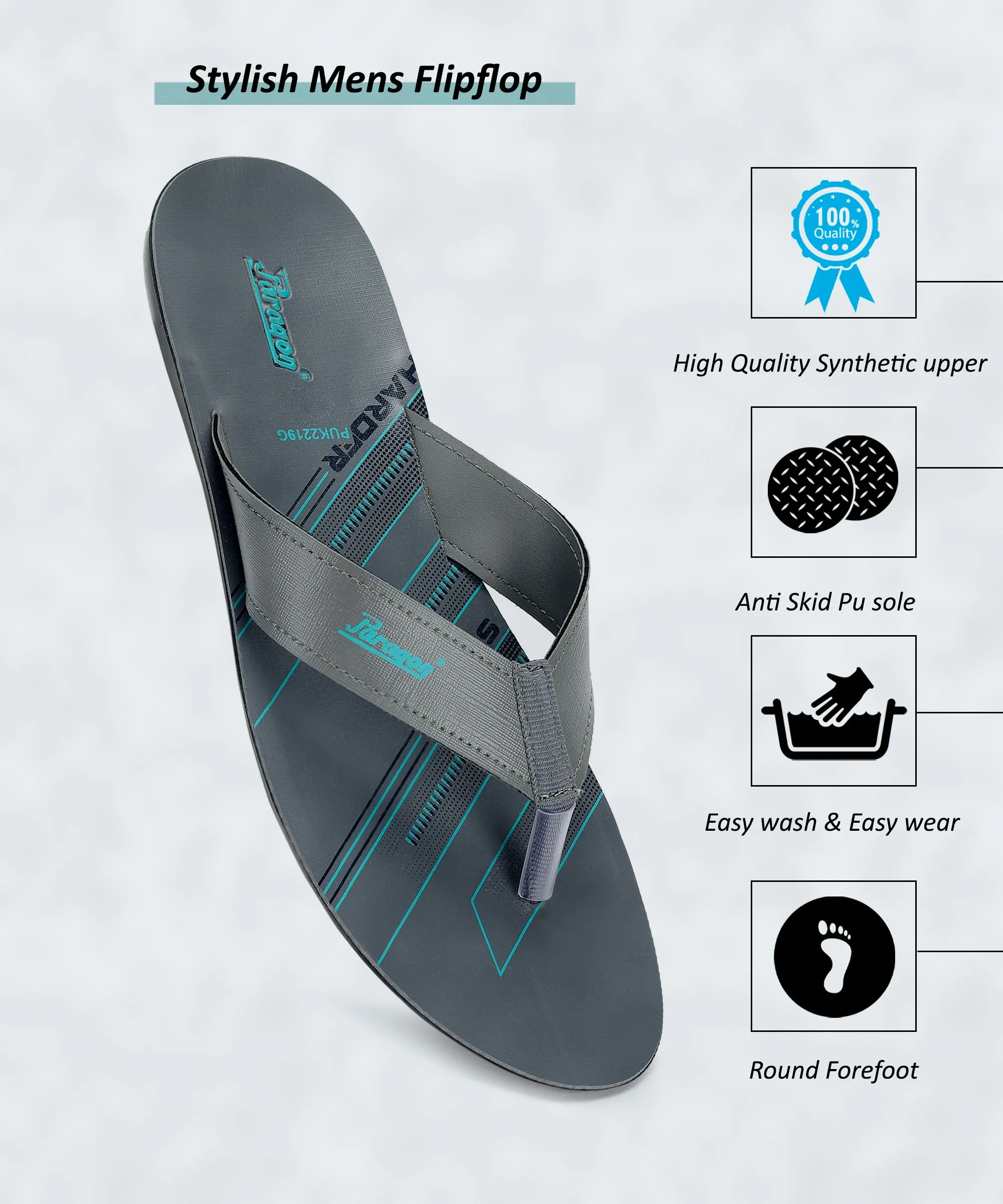 Paragon  PUK2219G Men Stylish Lightweight Flipflops | Casual & Comfortable Daily-wear Slippers for Indoor & Outdoor | For Everyday Use
