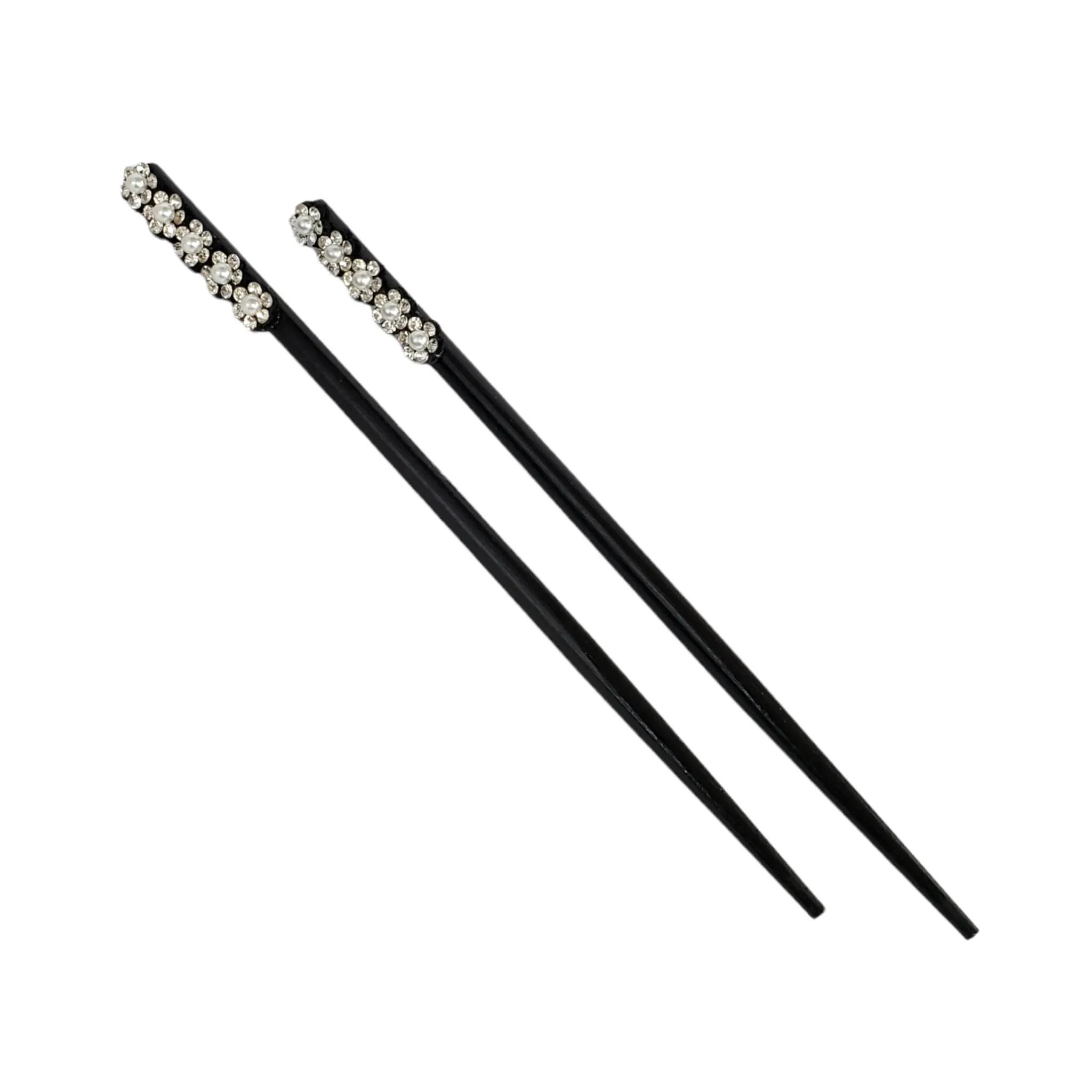 Pastel Hair Sticks w/ Sparkly Flower Design