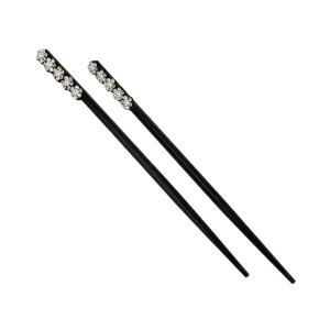 Pastel Hair Sticks w/ Sparkly Flower Design
