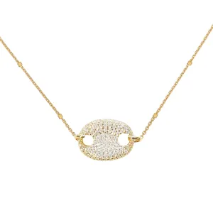 Pavé Oval Pendant Necklace