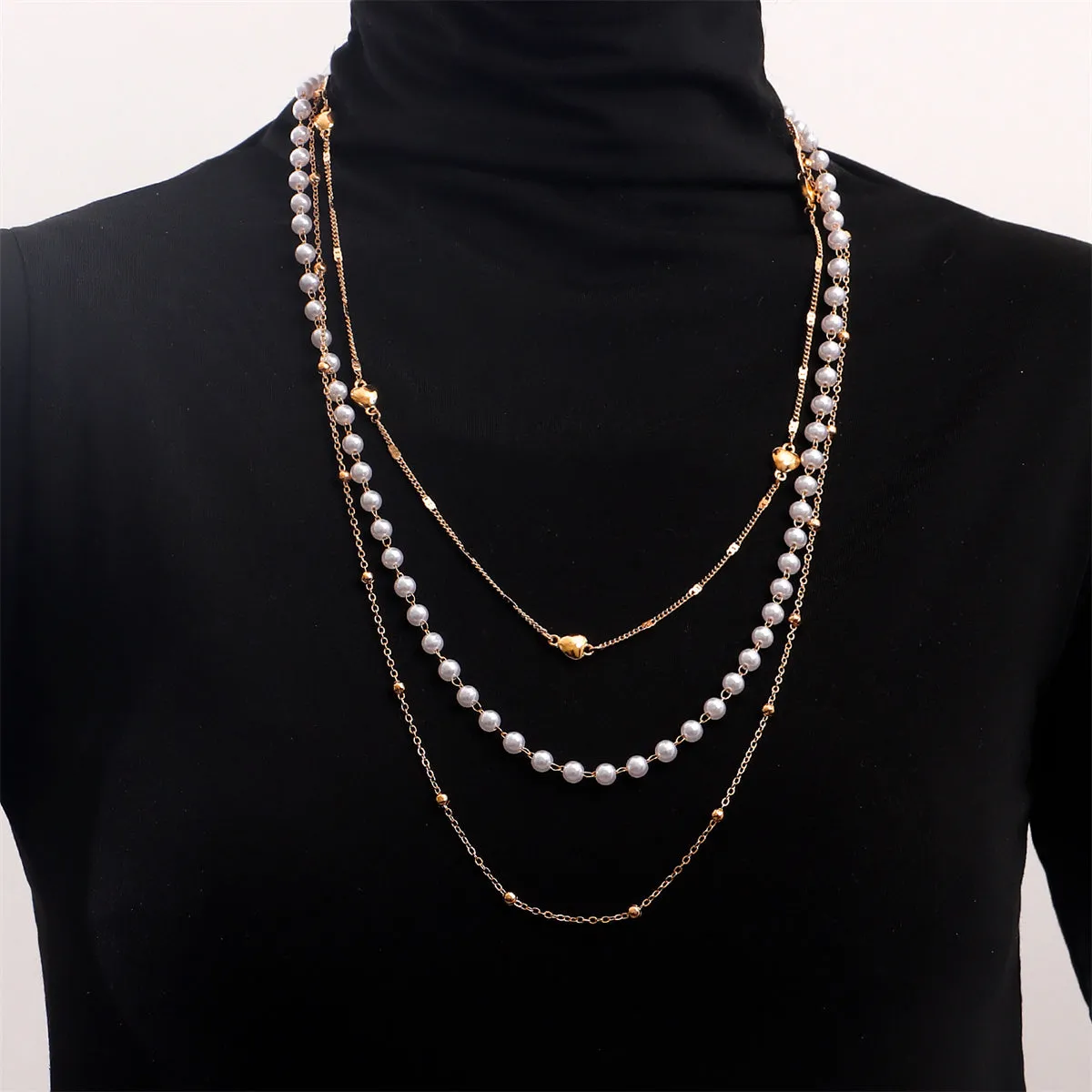 Pearl & 18K Gold-Plated Layered Necklace
