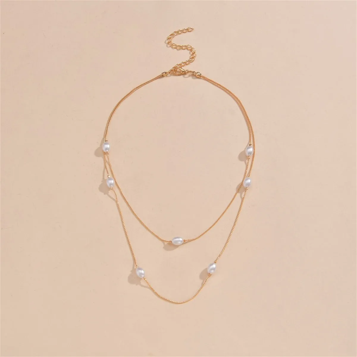 Pearl & 18K Gold-Plated Layered Station Necklace