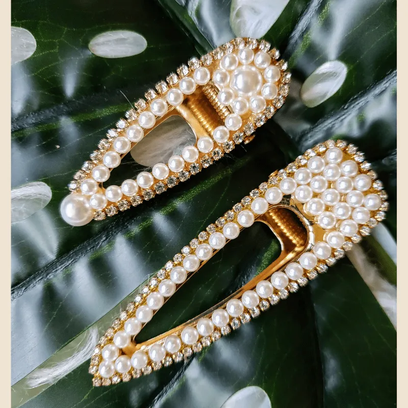 Pearl Hair Clip Duo Set