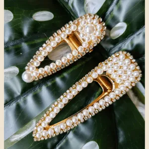 Pearl Hair Clip Duo Set