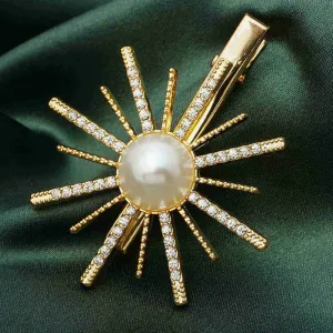 Pearl Studded Sun Hair Clip