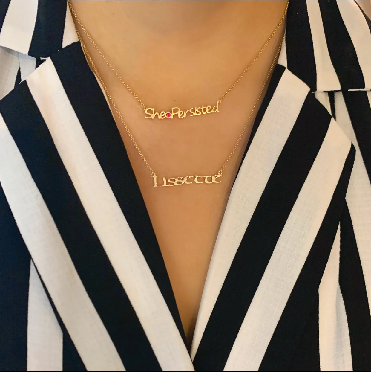 Personalized Gothic Gold Name Necklace