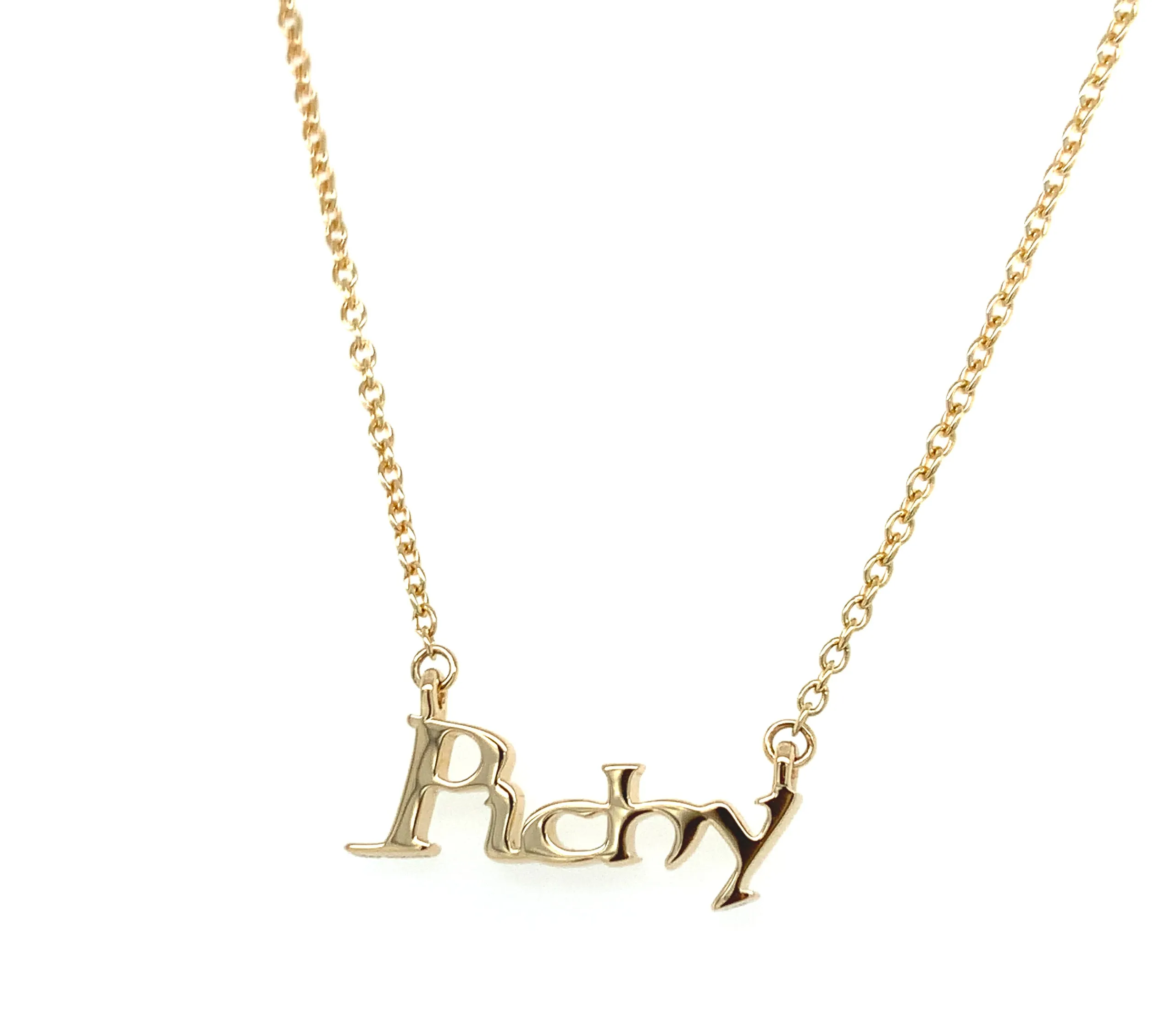 Personalized Gothic Gold Name Necklace