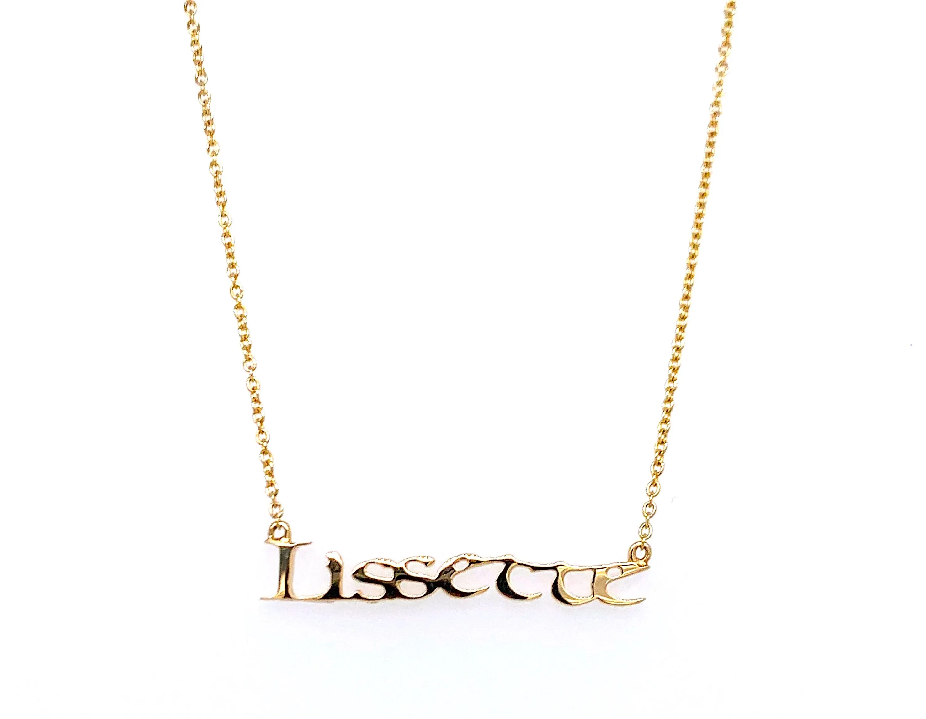 Personalized Gothic Gold Name Necklace