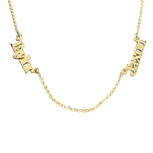 Personalized Multiple Name Necklace - Up to 4 Names in 24K Gold, Silver, or Rose Gold