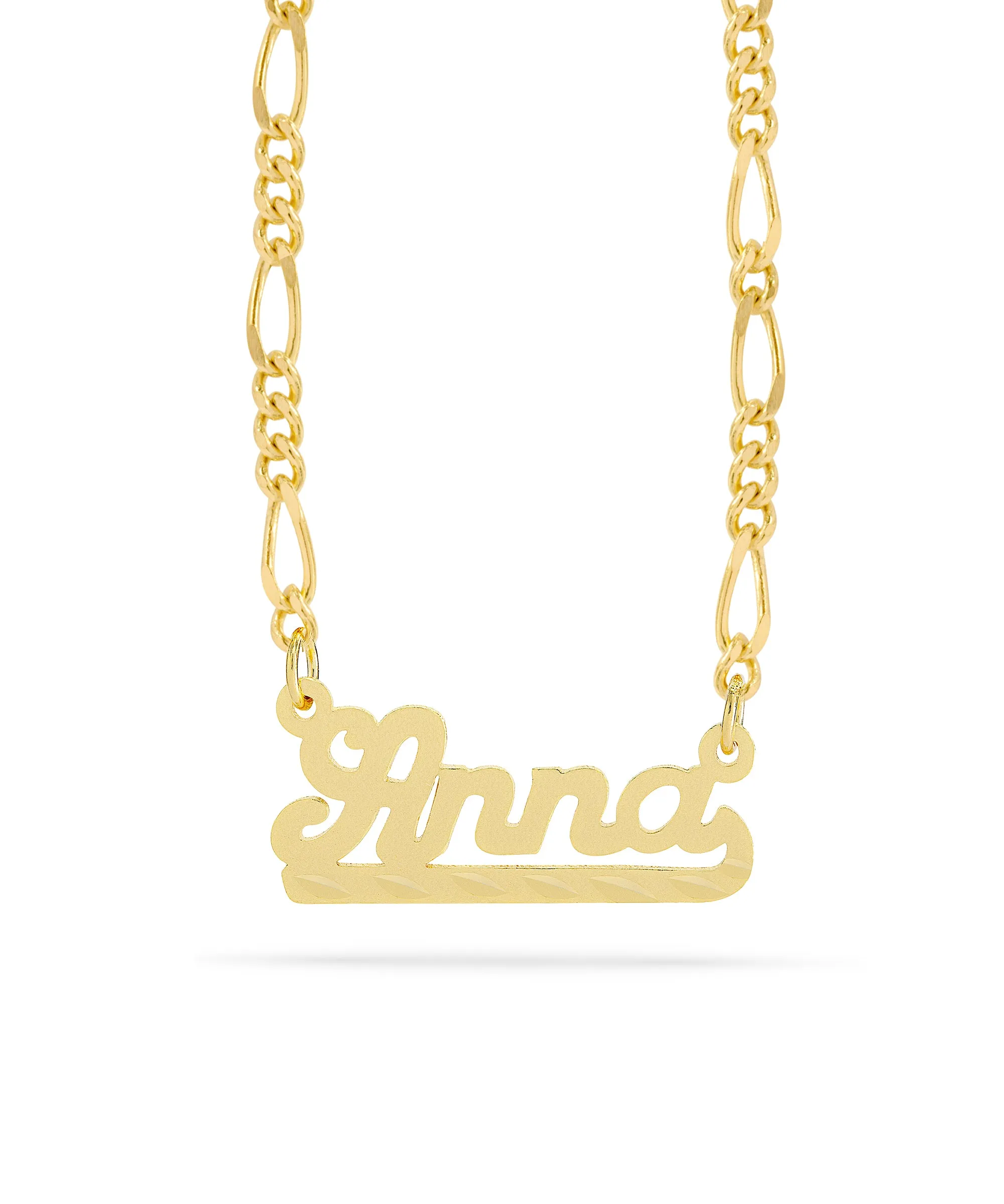 Personalized Name necklace with  Diamond Cut and Satin Finish "Anna"