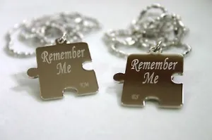 PERSONALIZED PUZZLE PIECES PENDANTS NECKLACE PAIR