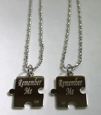 PERSONALIZED PUZZLE PIECES PENDANTS NECKLACE PAIR