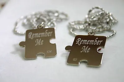 PERSONALIZED PUZZLE PIECES PENDANTS NECKLACE PAIR