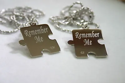 PERSONALIZED PUZZLE PIECES PENDANTS NECKLACE PAIR