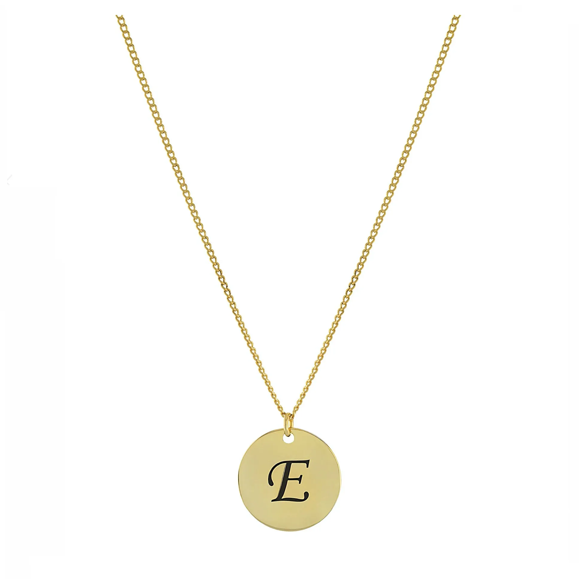 Personalized Script Initial Disc Necklace