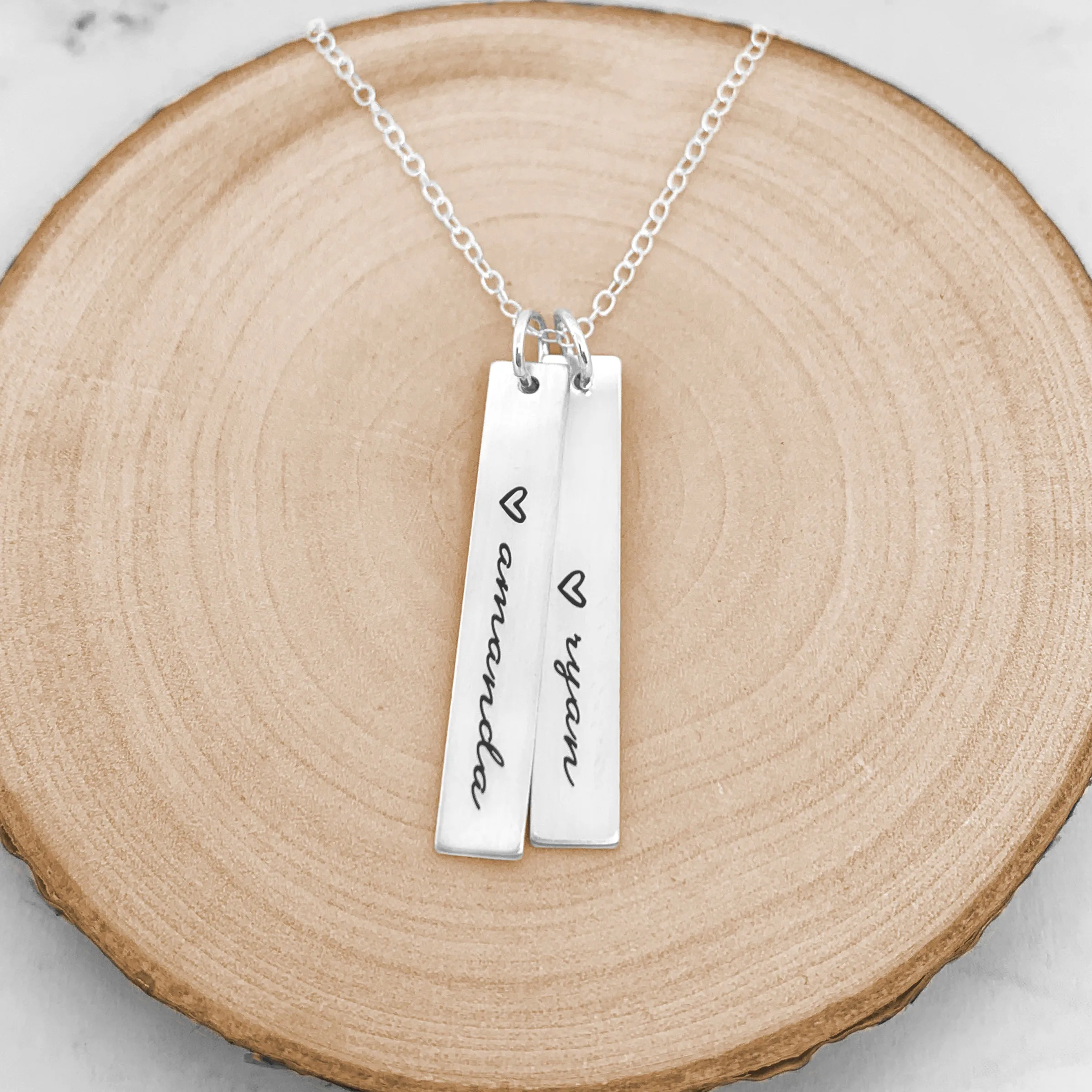 Personalized Vertical Name Bar Necklace