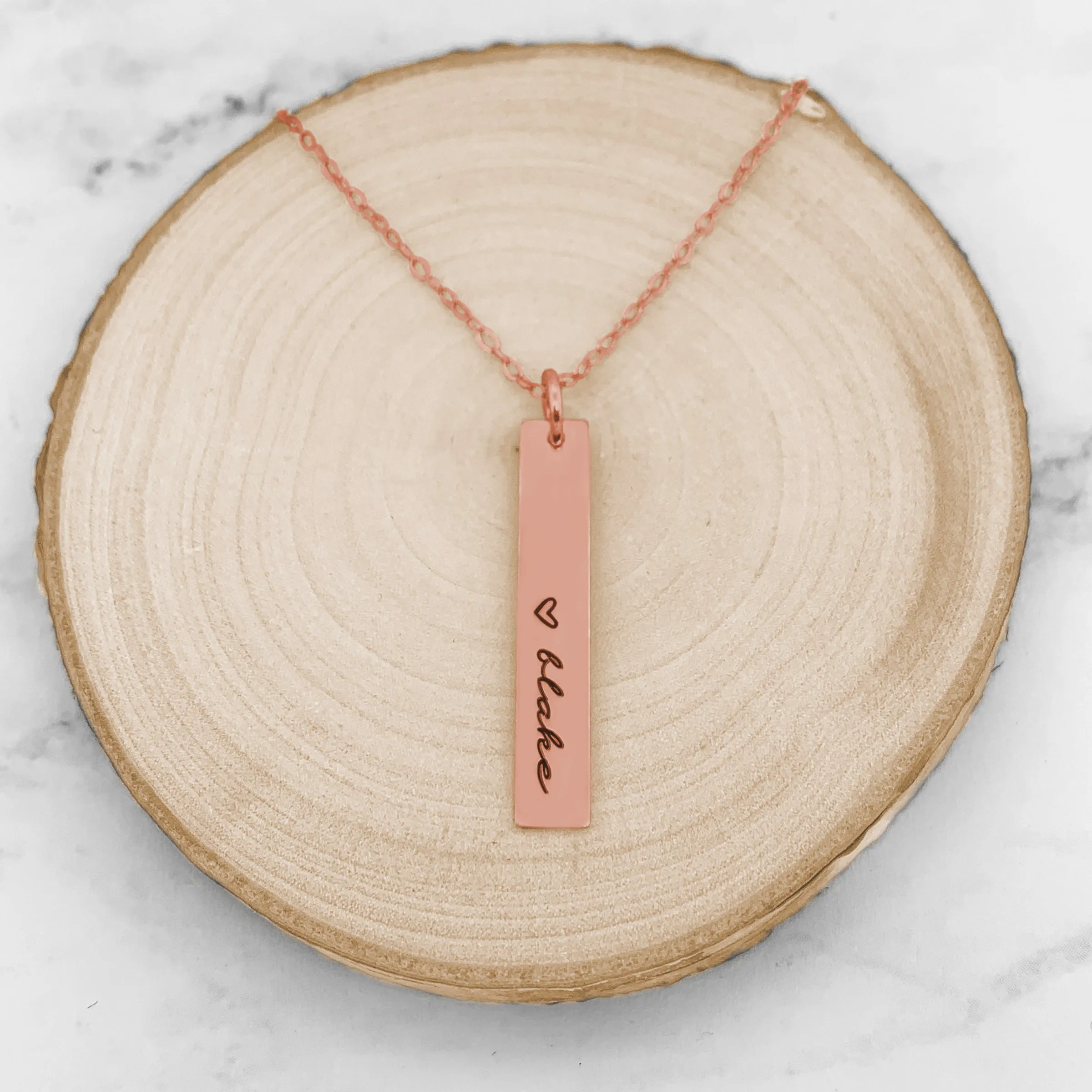 Personalized Vertical Name Bar Necklace