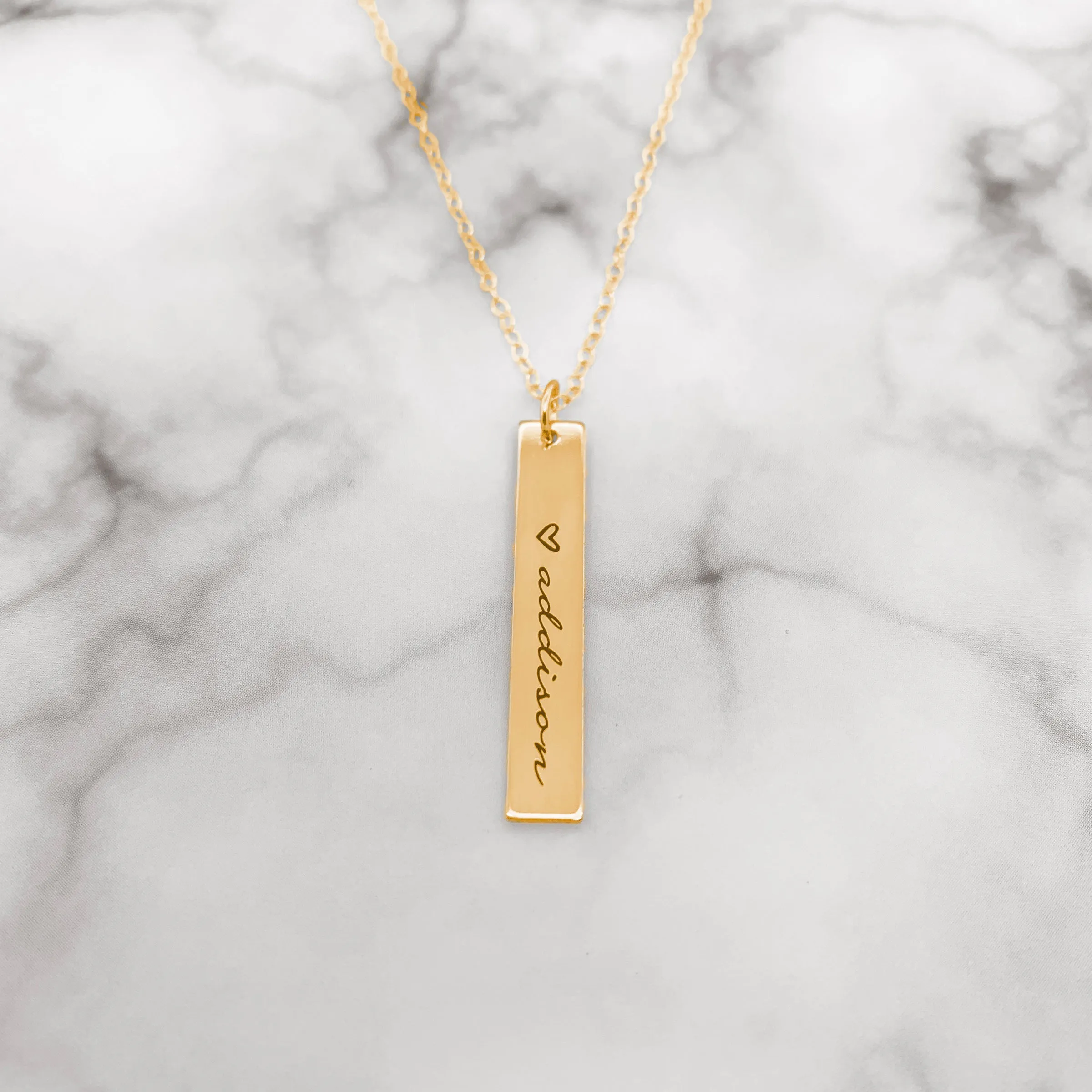 Personalized Vertical Name Bar Necklace
