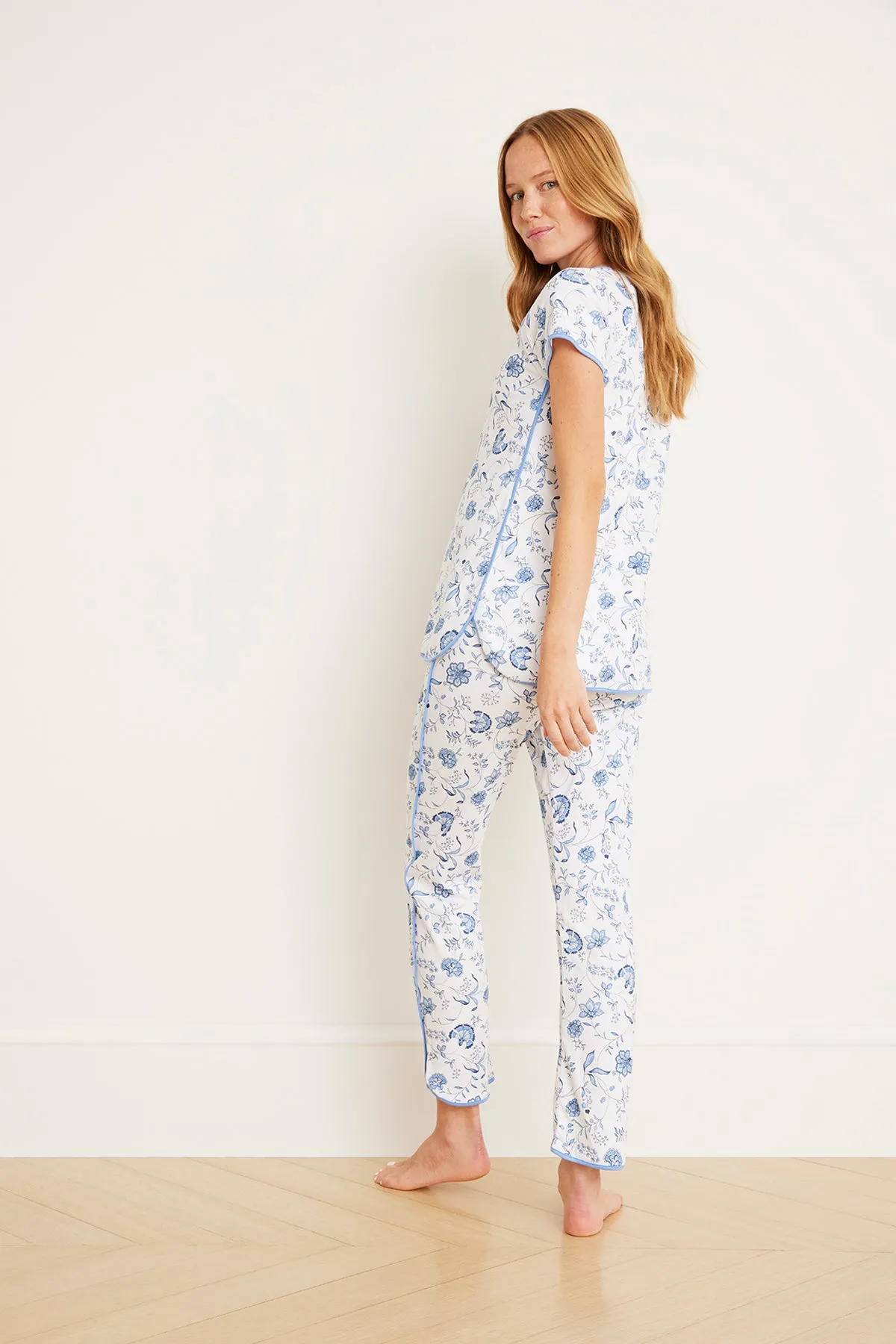 Pima Maternity Short-Long Set in Bellflower Vines