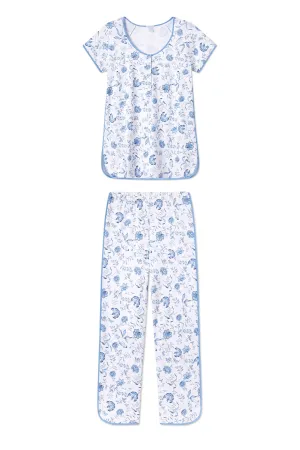 Pima Maternity Short-Long Set in Bellflower Vines
