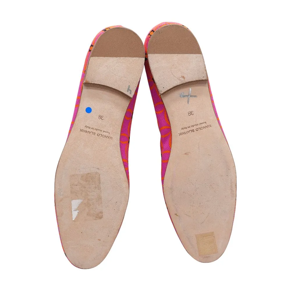 Pink Patterned Ballet Flats