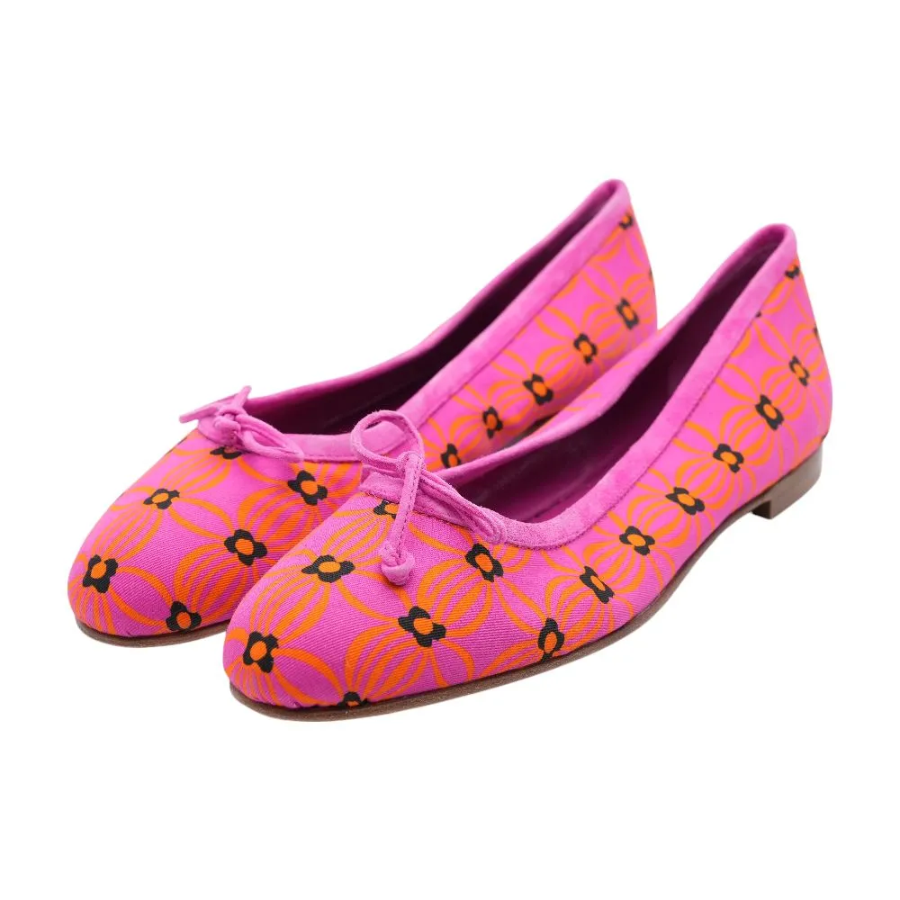 Pink Patterned Ballet Flats