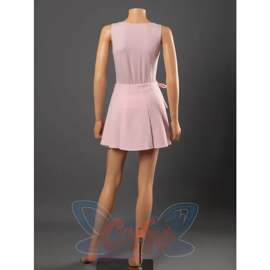 Pink Witch Cosplay Costume Sweet V-Neck Pleated Mini Skirt FY0123