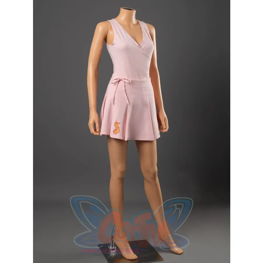 Pink Witch Cosplay Costume Sweet V-Neck Pleated Mini Skirt FY0123