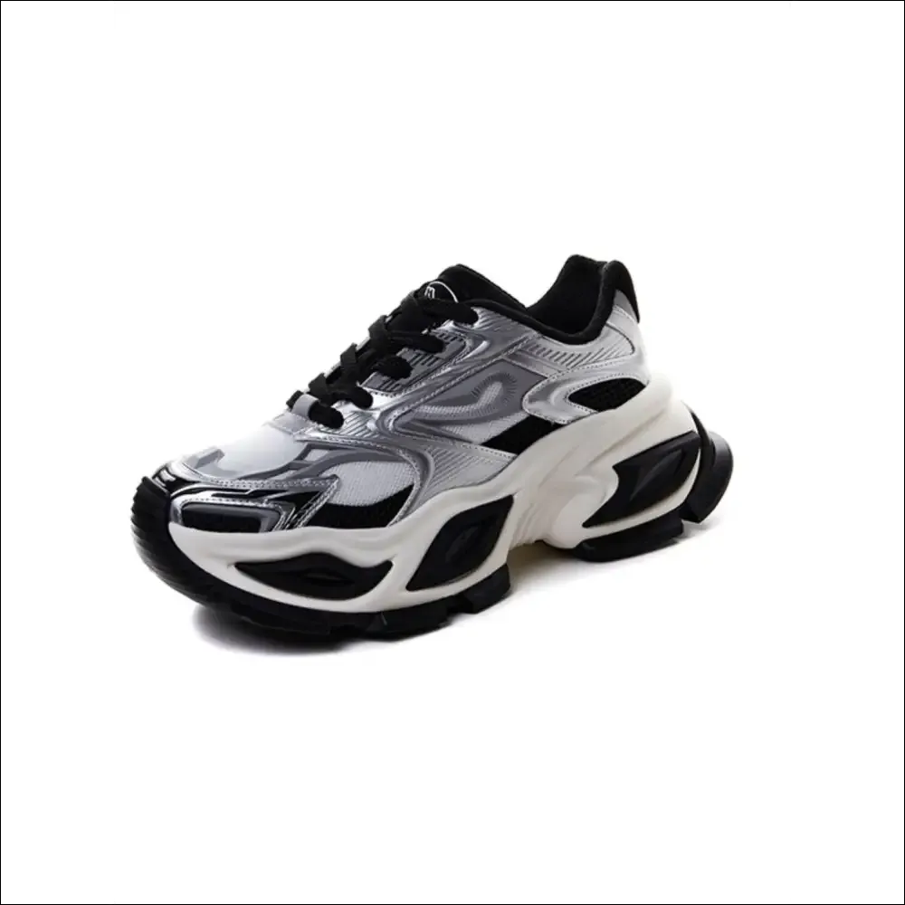Playful Contrast Chunky Platform Athletic Shoes