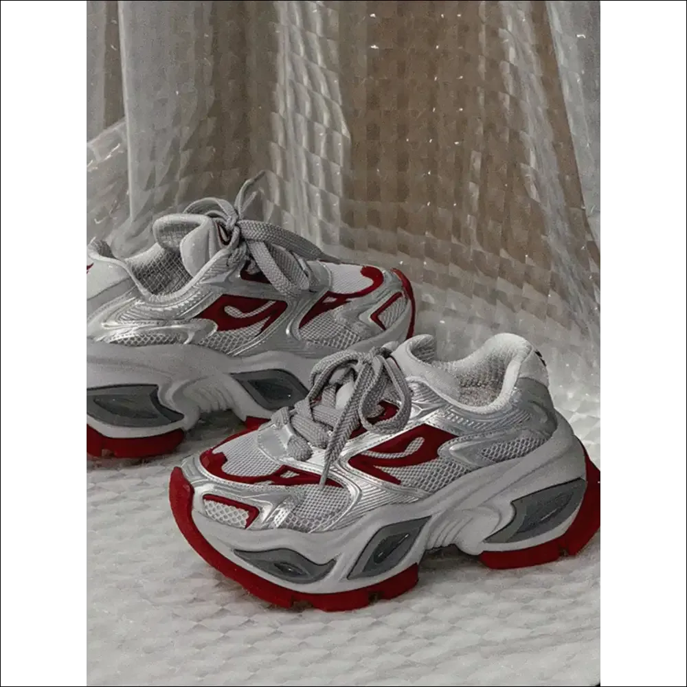 Playful Contrast Chunky Platform Athletic Shoes