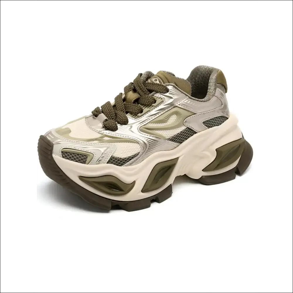 Playful Contrast Chunky Platform Athletic Shoes