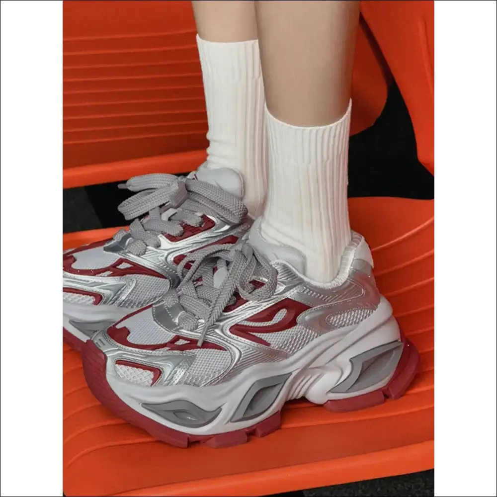 Playful Contrast Chunky Platform Athletic Shoes