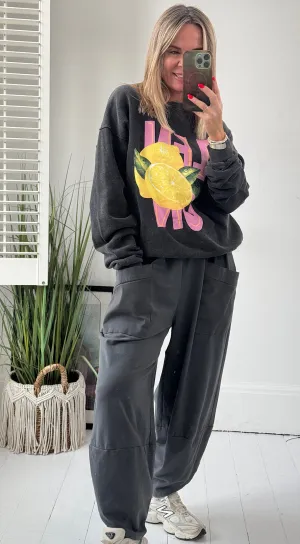 Pocket cocoon pant charcoal