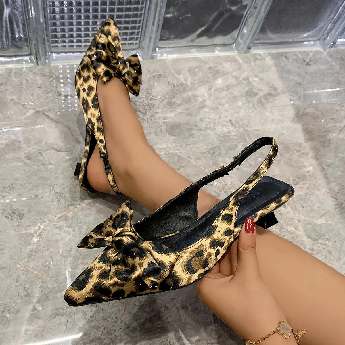 Point Toe Flare Heels Pumps