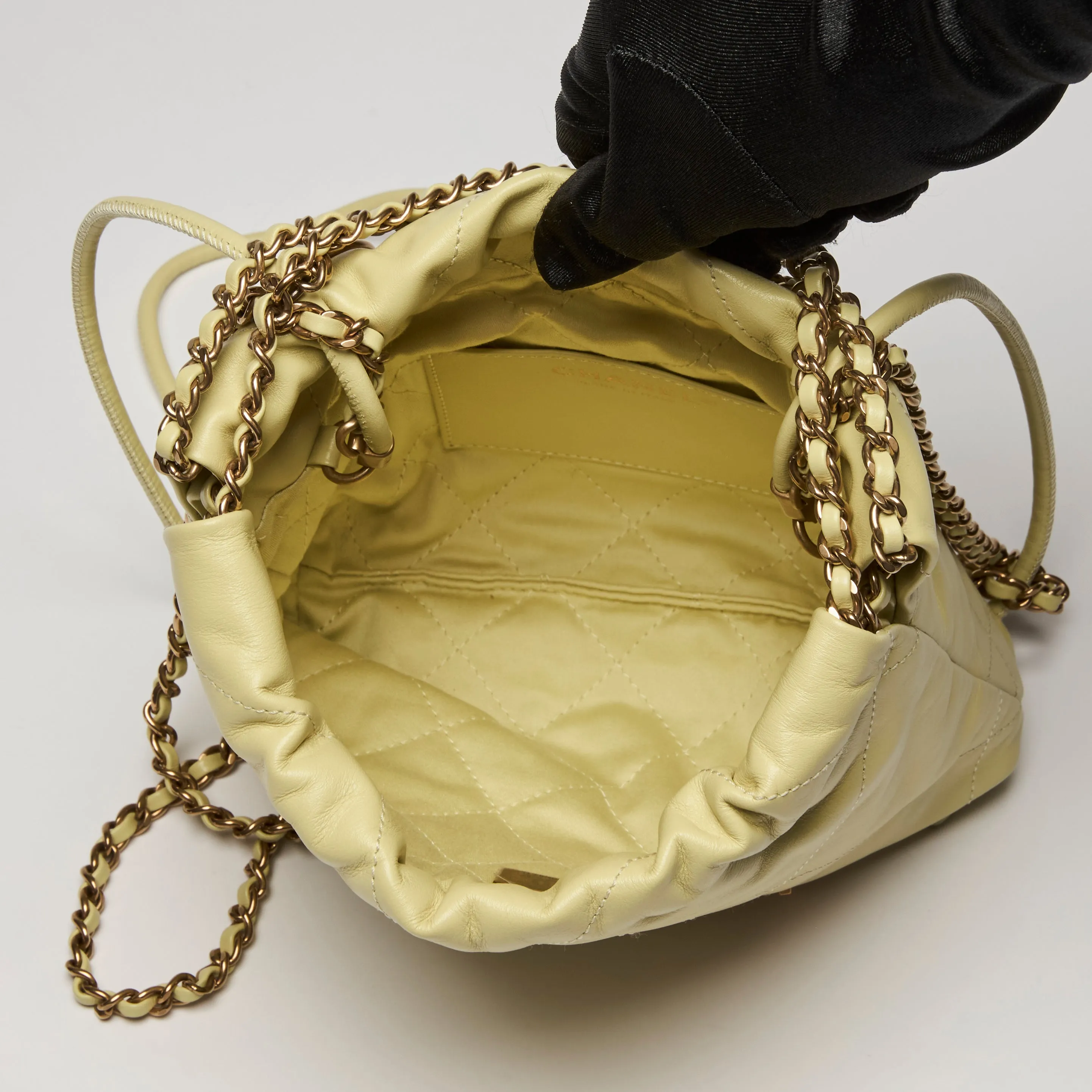 Pre-Loved Chanel™ Yellow Soft Leather Crossbody Bag