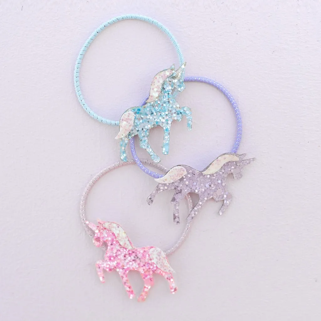 Pretty Pony Unicorn Ponytail Holders Set of 3
