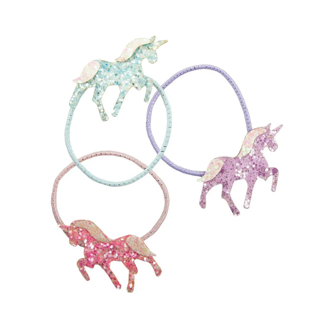 Pretty Pony Unicorn Ponytail Holders Set of 3