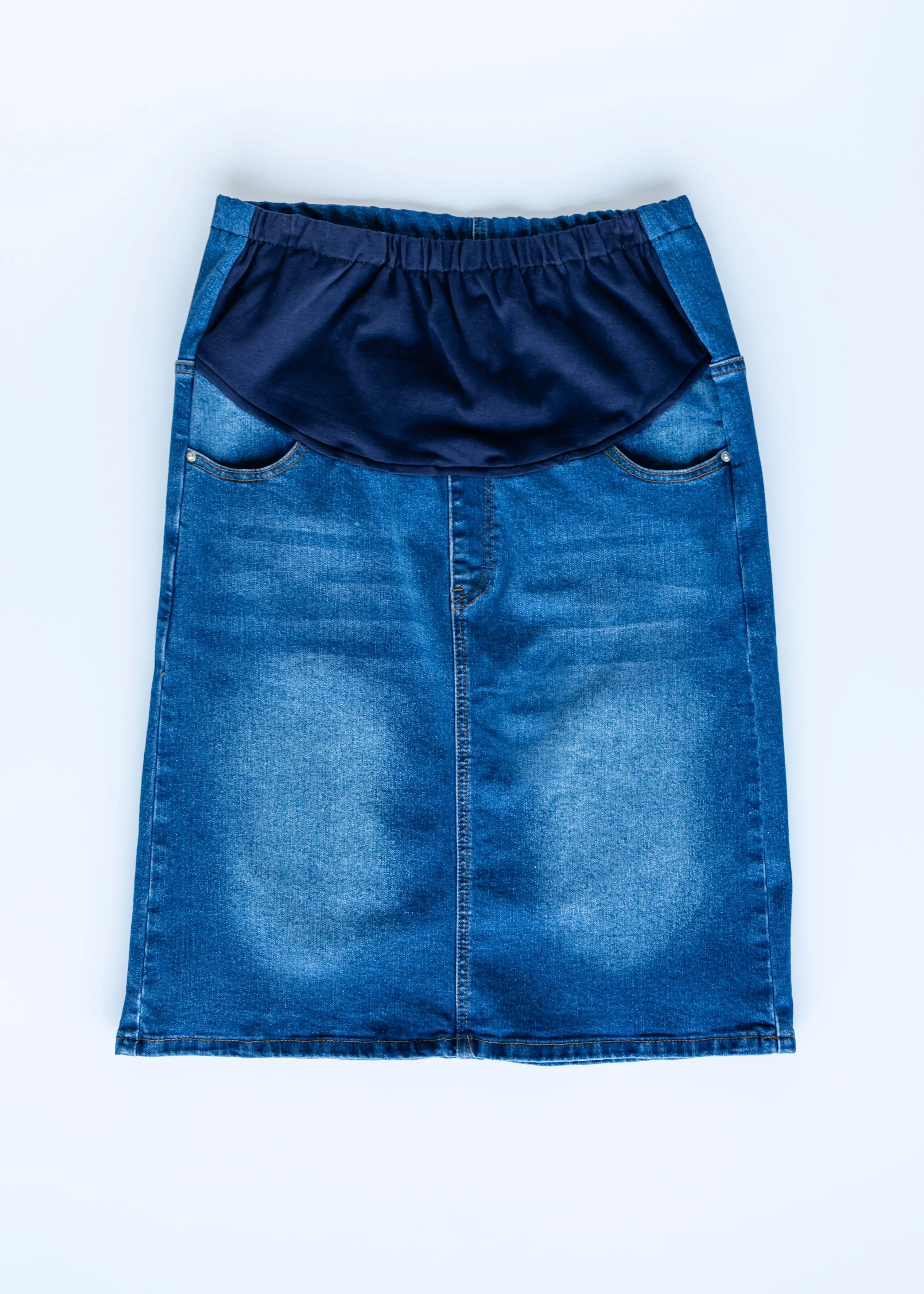 Remi Maternity Denim Midi Skirt - FINAL SALE