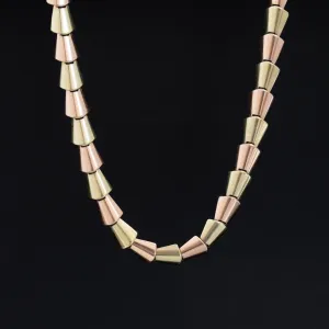 Retro Art Two-Tone Gold Necklace