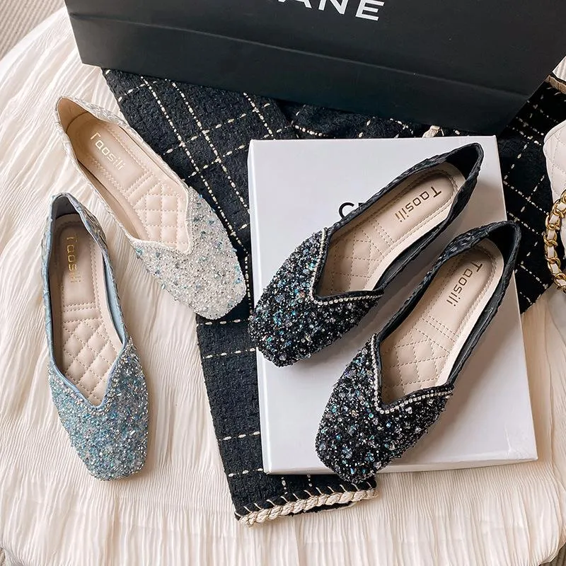 Rhinestone casual flats