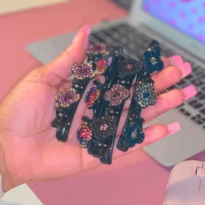 Rhinestone Flower Hair Clip (4 pieces) Set