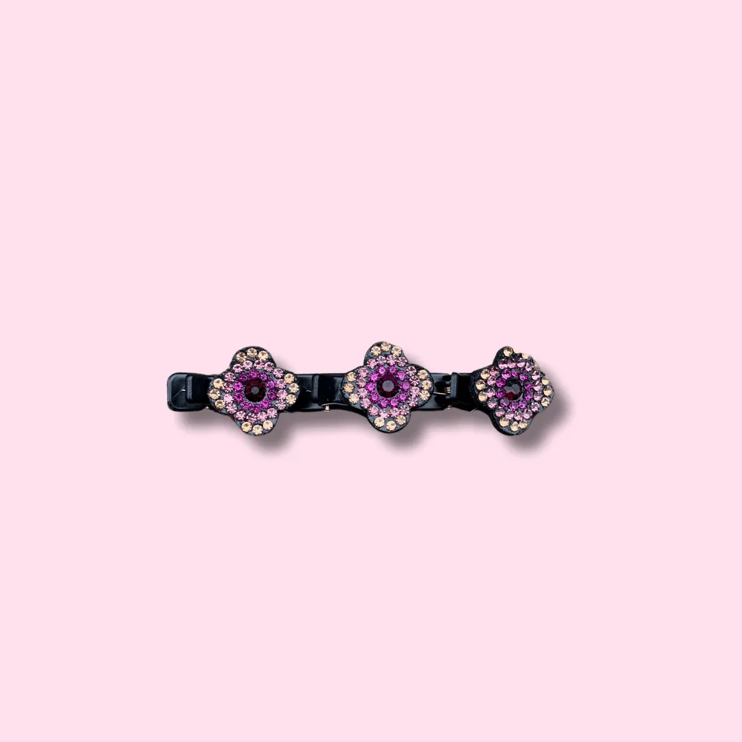 Rhinestone Flower Hair Clip (4 pieces) Set