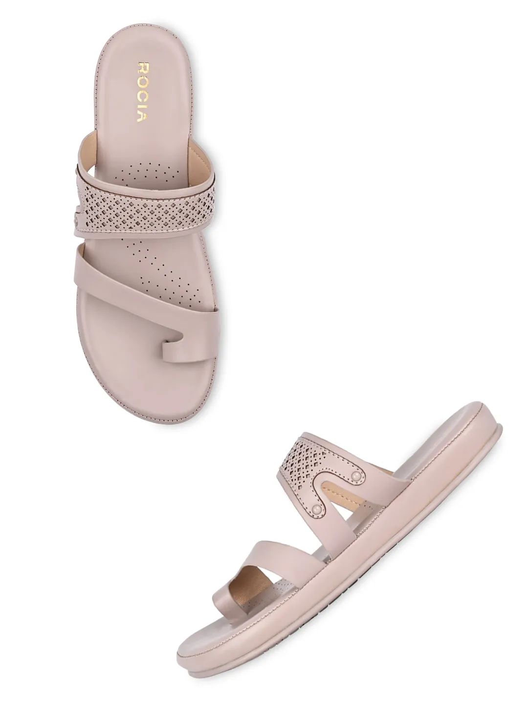 Rocia By Regal Lilac Women Laser Cut One Toe Flats