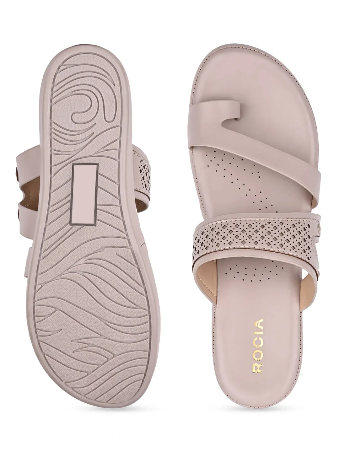 Rocia By Regal Lilac Women Laser Cut One Toe Flats