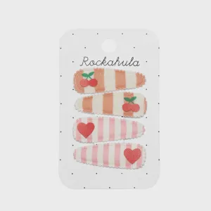 Rockahula - Cherry Stripe Fabric Clip Set