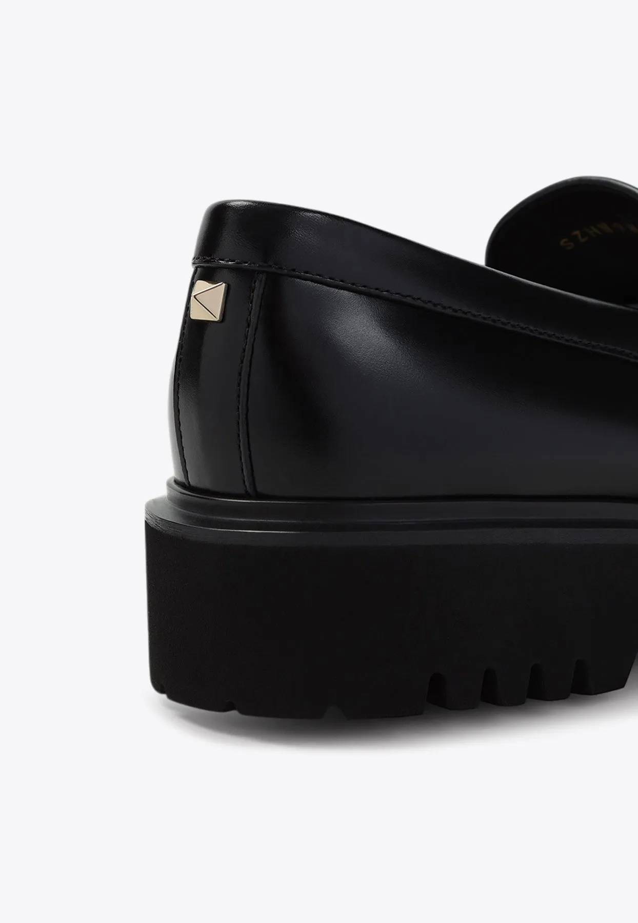 Rockstud Leather Penny Loafers