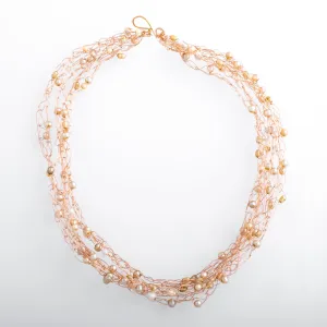 Rose Gold and Pink Freshwater Pearl Cloud